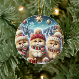 Gatos gatitos en decoración festiva de Navidades y