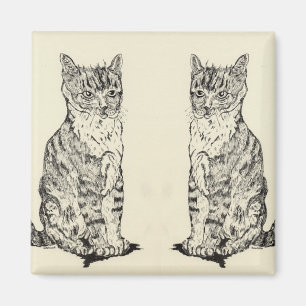 Gatos gemelos de imanes de cocina