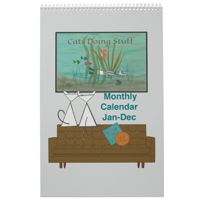 Gatos haciendo cosas Calendario de 12 meses (Tapa)