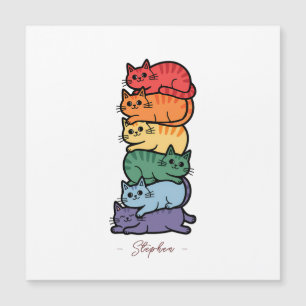 Gatos iris apilados - Celebración del Orgullo LGBT