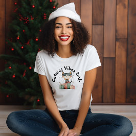 Gatos irónicos mamá año nuevo camiseta roja