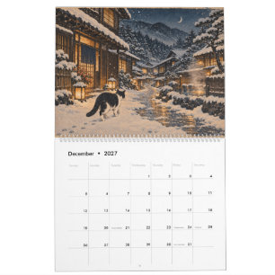 Gatos Japoneses Calendario 2027 Estilo Ukiyo-e