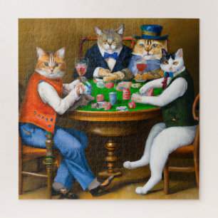Gatos jugando al póquer, rompecabezas 676 piezas