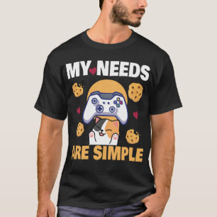 Gatos Jugando Galletas Videojugador Camiseta de Ga