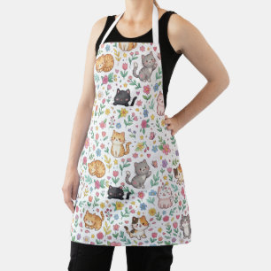 Gatos Kawaii Pastel y Delantal de Gata con Patrón