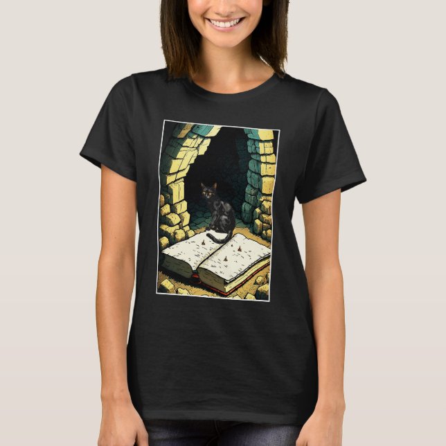 Gatos leyendo libros en tu camiseta (Anverso)