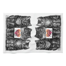 Gatos lindos "amor del vintage usted más" toalla