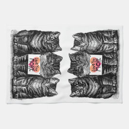 Gatos lindos "amor del vintage usted más" toalla