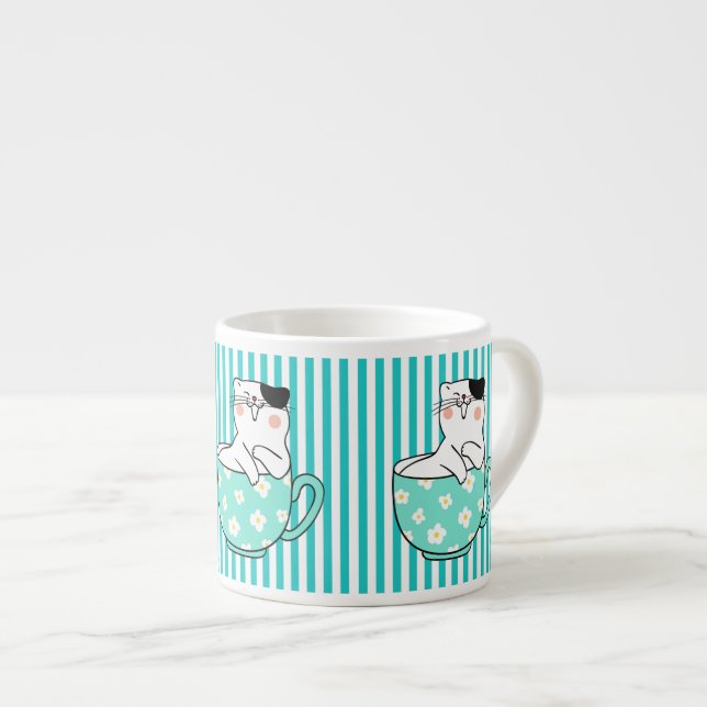 Gatos Lindos en Tazas de Té (Derecha)