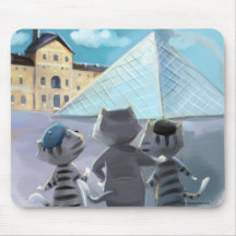 Gatos Louvre París - Alfombrilla de ratón