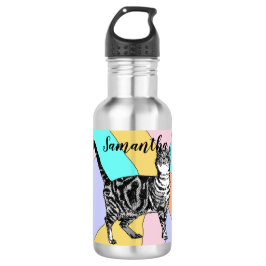 Gatos Mascotas Chicas Pastel Botella de Agua