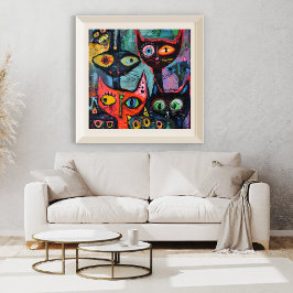 Gatos misteriosos - Impresión de arte caprichosa