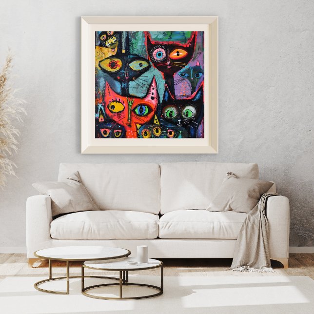 Gatos misteriosos - Impresión de arte caprichosa (Subido por el creador)