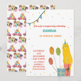 Gatos naranjas Invitación de cumpleaños