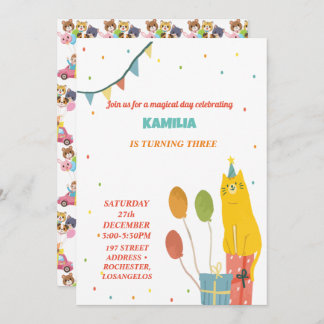 Gatos naranjas Invitación de cumpleaños