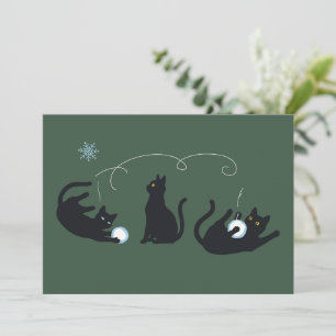 Gatos Negros Invierno Lindo Navidad Invierno 