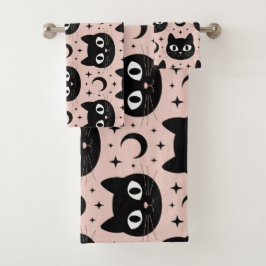 Gatos Negros Lindos y Halloween Celestial