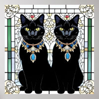 Gatos Negros Regios Arte de Pared en Joyería de Vi