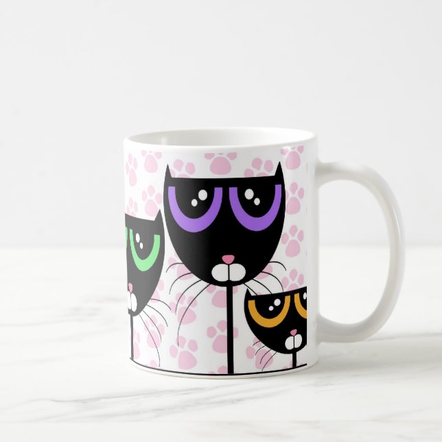 Gatos negros y patas - TAZA (Derecha)