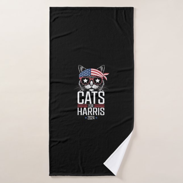 Gatos para Harris 2024 - Kamala Harris para Presid (Toalla de baño)