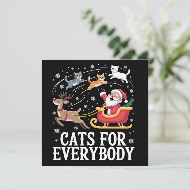 Gatos para todos Navidad Gato divertido Xmas Santa (Anverso de pie)
