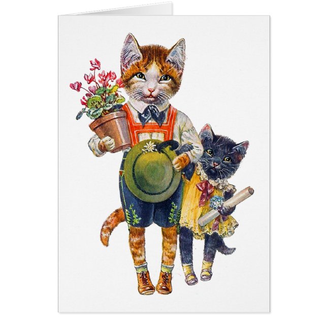 Gatos pequeños y adorables con regalos (Frente)
