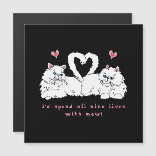 Gatos Persas Blancos con Corazones