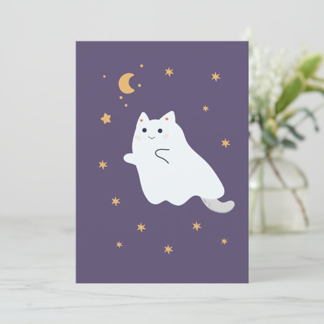 Gatos personalizados divertidos con escobas, calab (Anverso de pie)