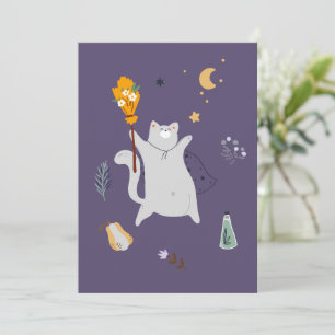 Gatos personalizados divertidos con escobas, calab