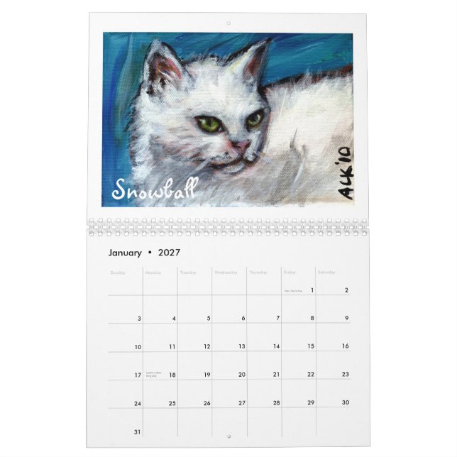 Gatos por el calendario de Angie 2012 (Jan 2027)
