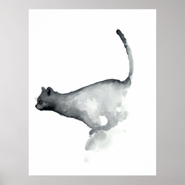 Gatos posters blancos gris gruñón (Frente)