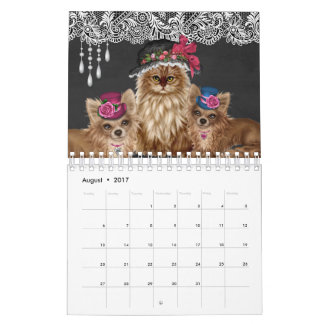 Gatos que llevan el calendario de los gorras
