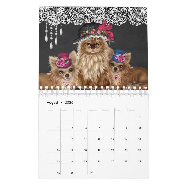 Gatos que llevan el calendario de los gorras (Aug 2026)