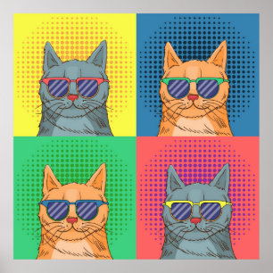 Gatos retro de arte pop