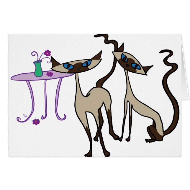 Gatos siameses (Anverso (Horizontal))