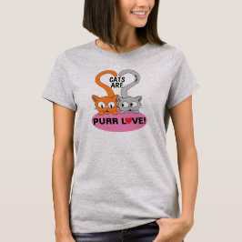 Gatos son Camiseta de Amor Ronroneo