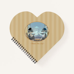 Gatos & Torre Eiffel - Cuaderno Corazón de Alegría