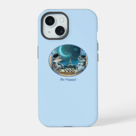Gatos Torre Eiffel - Fundas de teléfono felices de