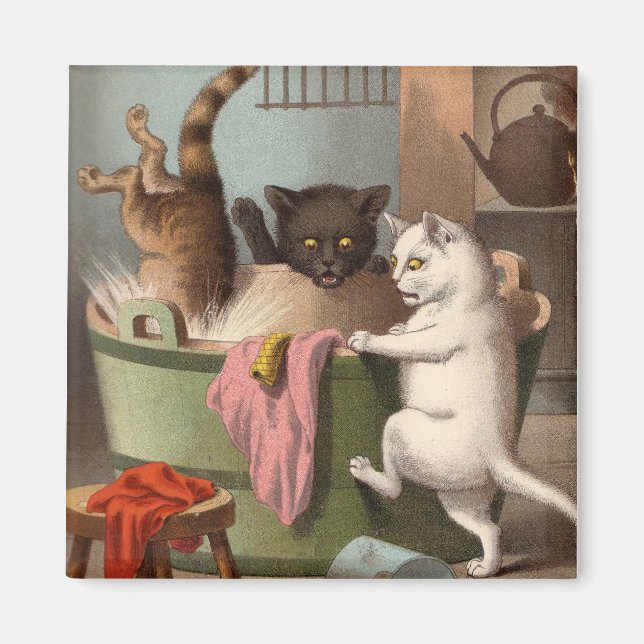 Gatos traviesos - imán de la nevera de lavavajilla (Frente)