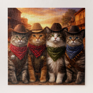 Gatos Vaqueros Divertidos Rompecabezas | Arte de G