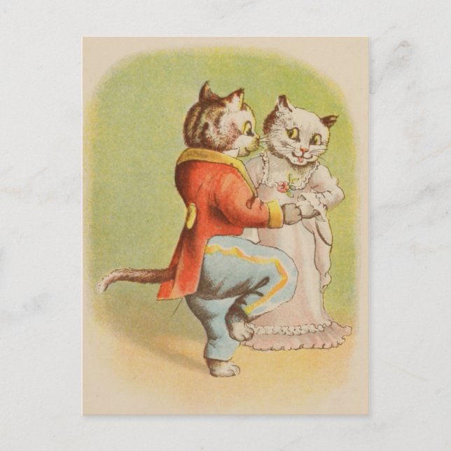 Gatos vintage bailando la postal (Anverso)