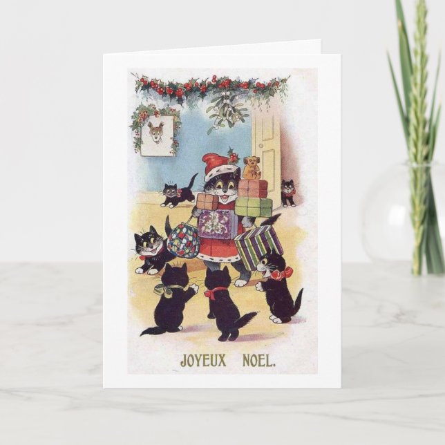 Gatos Vintage de Navidad - Joyeux Noel, (Anverso)