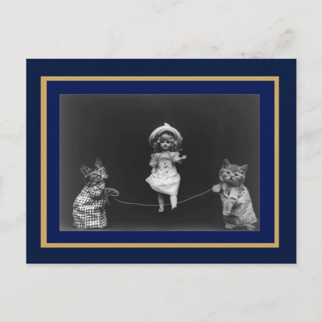 Gatos Vintage Postales Y Salto De Muñecas (Anverso)