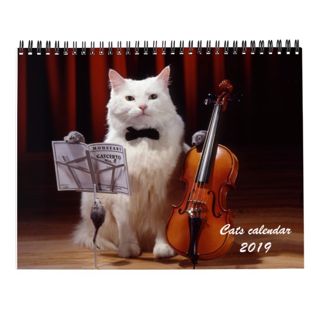 Gatos y calendario 2019 del gatito (Reverso)