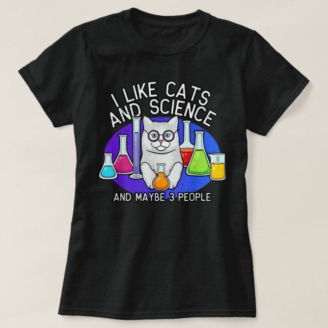 Gatos Y Camisa De Ciencia, Camiseta De Gato Enamor (Diseño del anverso)