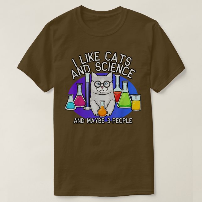 Gatos Y Camisas De Ciencia, Camiseta De Gato, Tee  (Diseño del anverso)