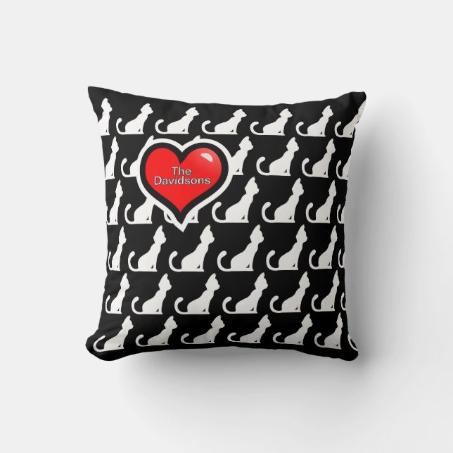 Gatos y Cojín decorativo cardíaco (Anverso)