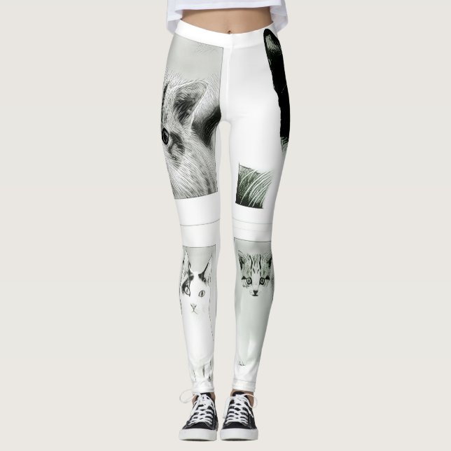 Gatos y gatitos Collage Funky Leggings (Anverso)