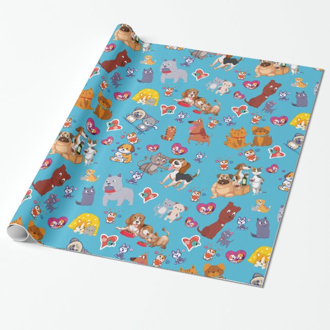 Gatos Y Perros Regalos Papel De Envoltura (Desenrollado)