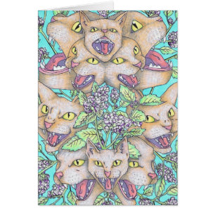 Gatos y tarjeta del Catnip